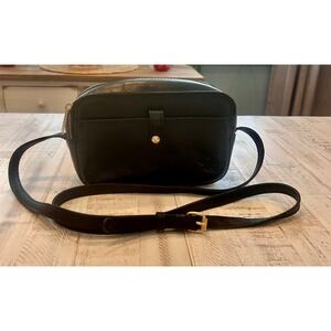 Patricia Nash Black Leather Crossbody Bag Gold Tone Hardware